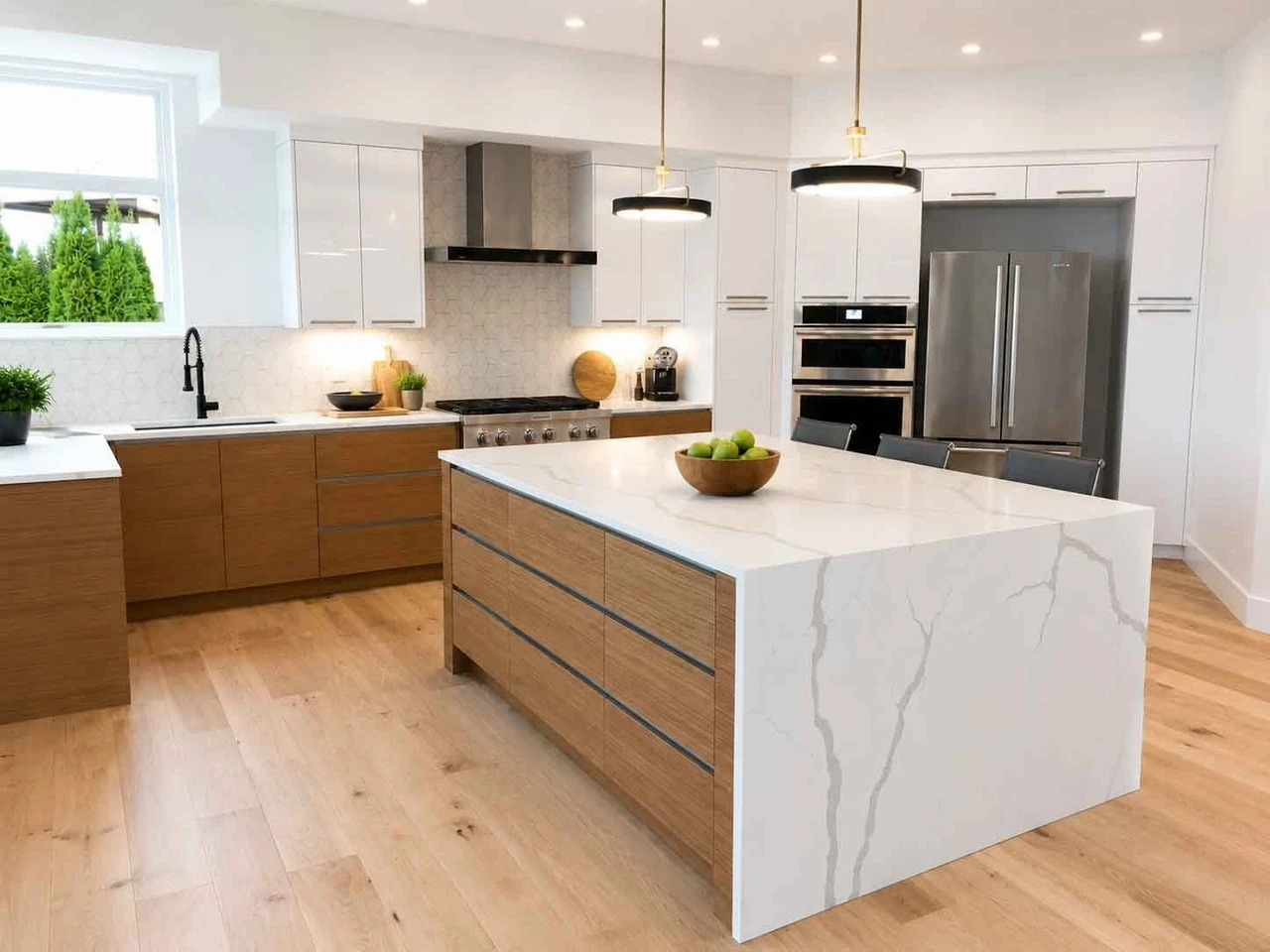 Stellar Craft Cabinetry Inc. modern kitchen with custom cabinetry and island