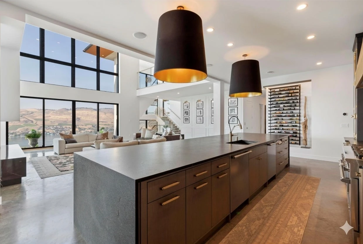 Custom kitchen from the Stellar Craft portfolio, with a statement island and full-height cabinetry